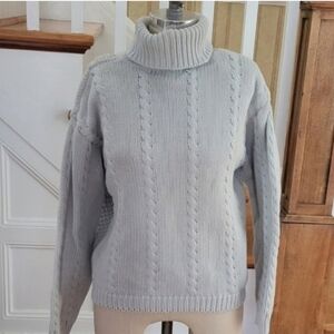 WAINSCOTT Cable Knit Cotton Blue Sweater Vintage Top Size Medium